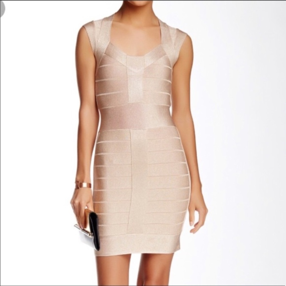 French Connection Pink Sparkly Bodycon Dress